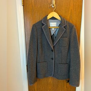 Banana Republic wool blend blazer with grosgrain ribbon trim